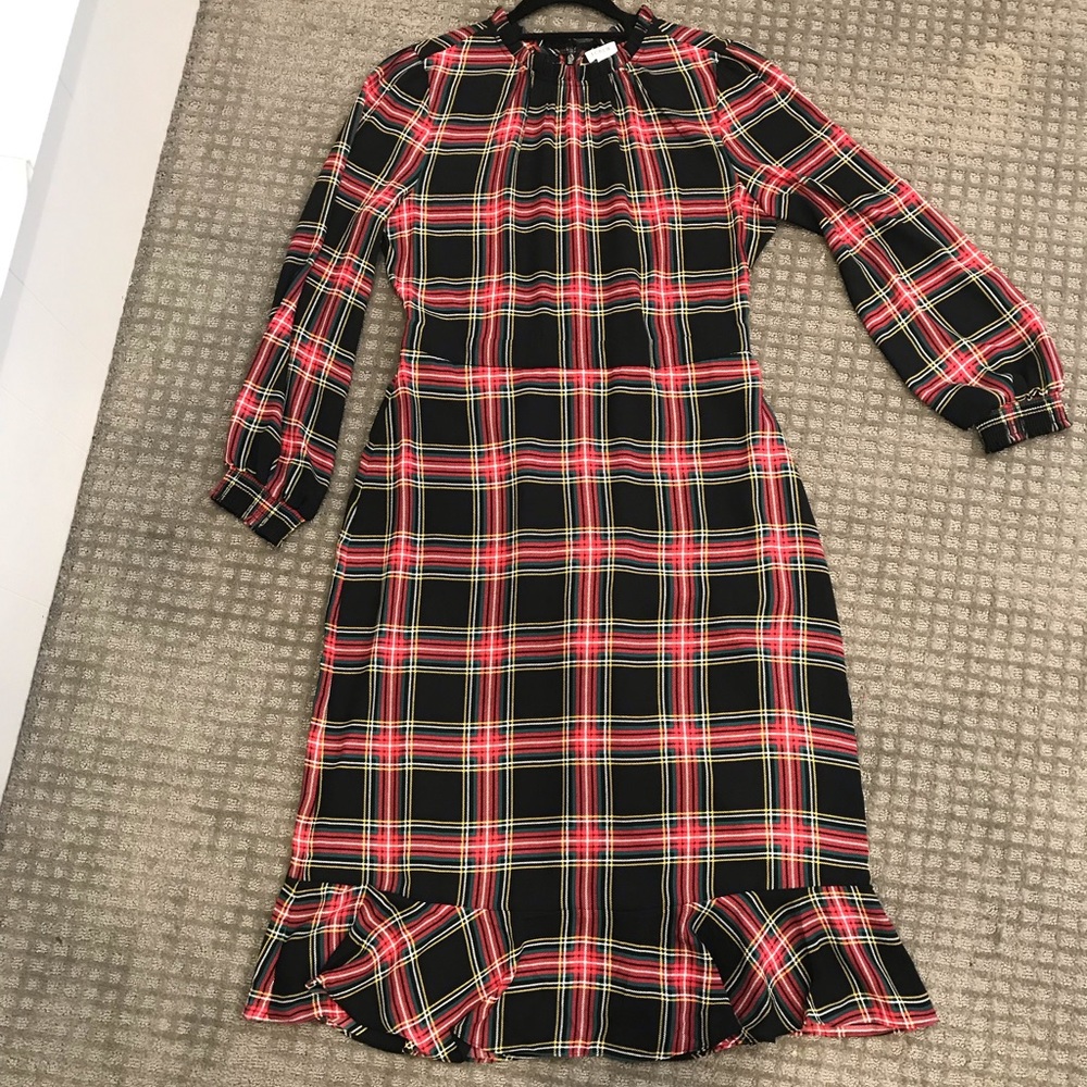 NWT Perfect J. Crew Holiday Dress tartan plaid Sz10